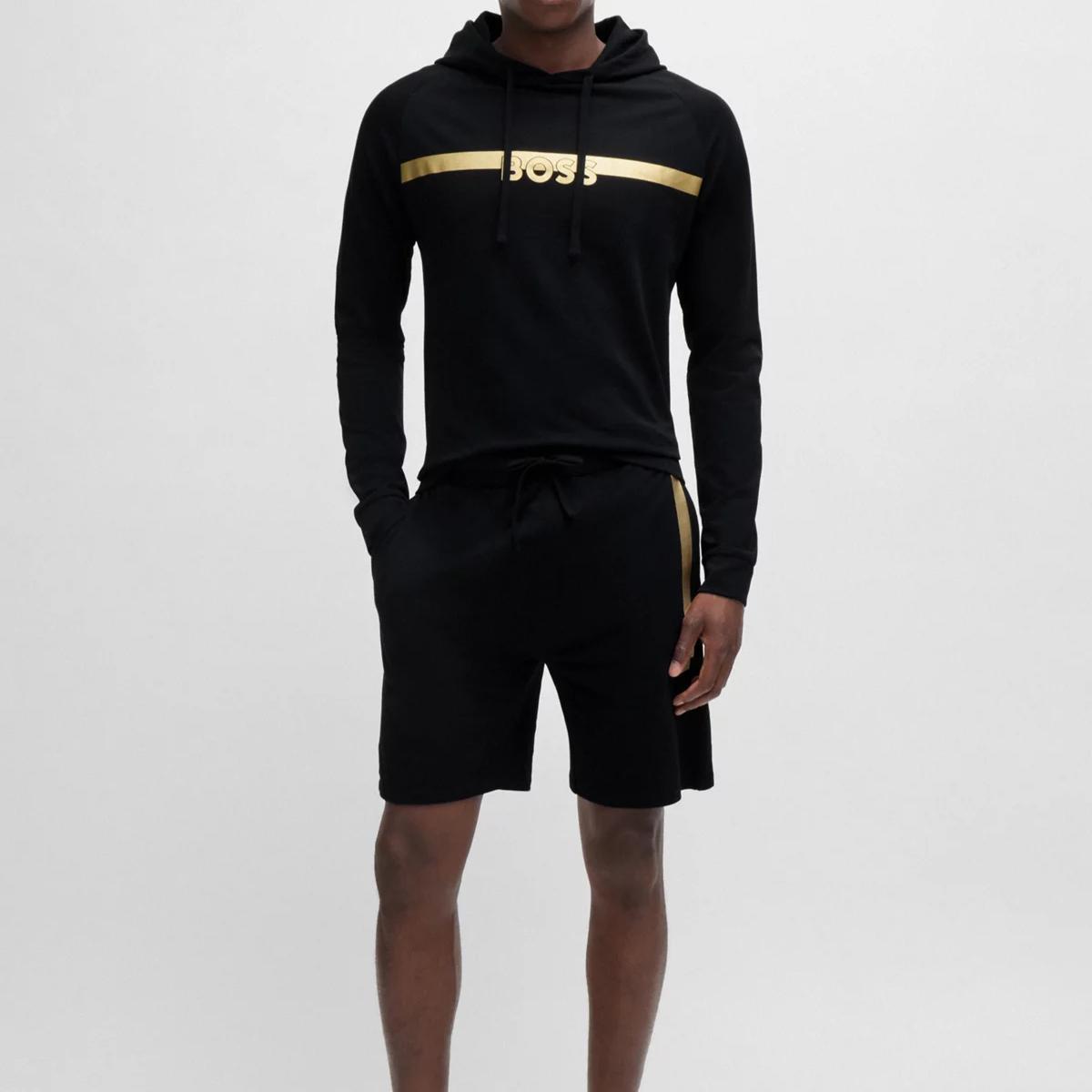 Boss Cotton-Terry Regular-Fit Hoodie with Foil-Print Logo Product Image