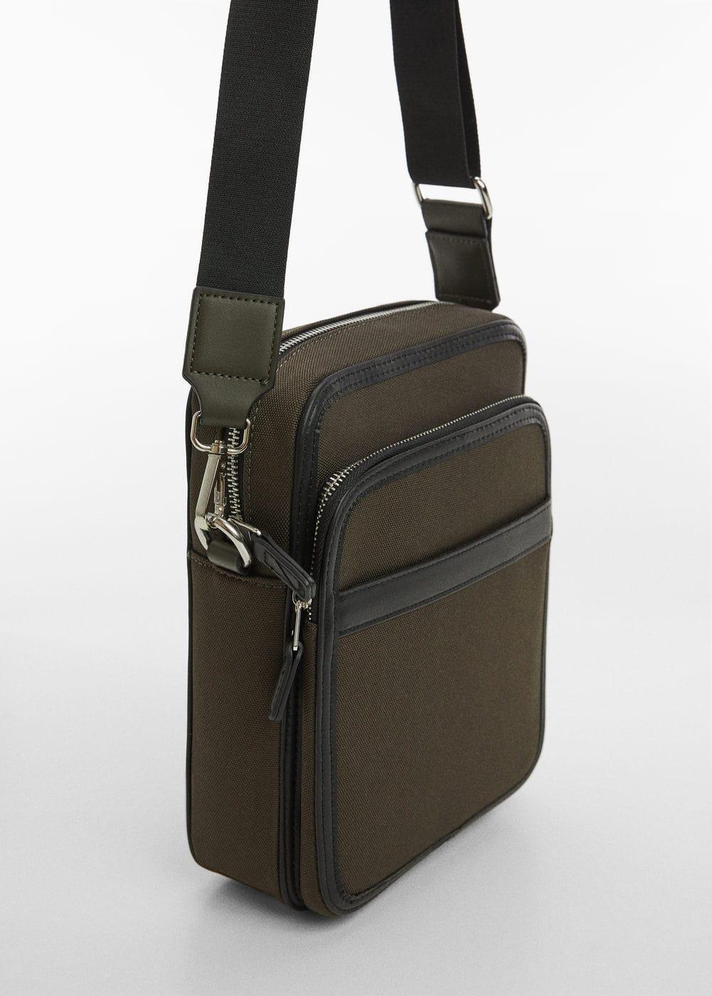 MANGO MAN - Shoulder bag with leather-effect details - One size - Men Product Image