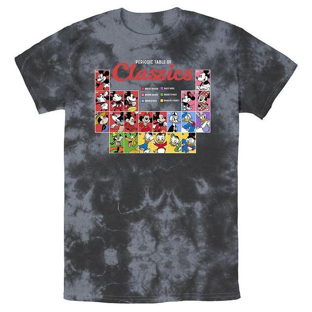 Mens Disney Mickey Mouse And Friends Periodic Table Of Classics Wash Tee Black Grey Product Image