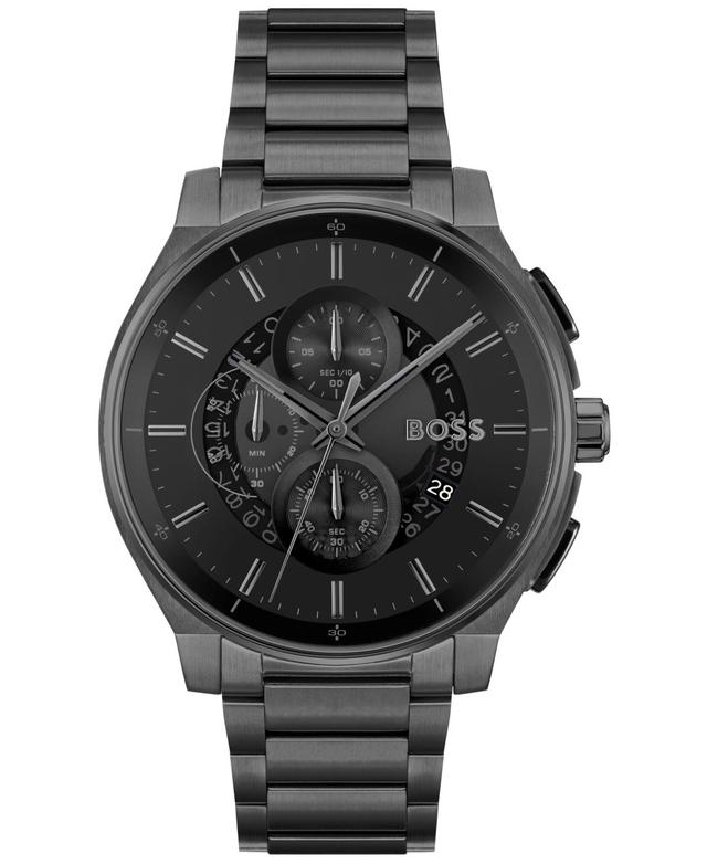 Hugo Boss Mens Peak 2.0 Quartz Chronograph Black Tone Stainless Steel Bracelet Watch Product Image