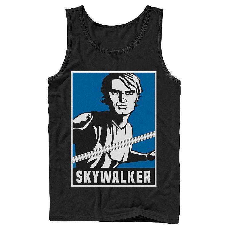 Mens Star Wars: Clone Wars Luke Skywalker Poster Tank Top Product Image