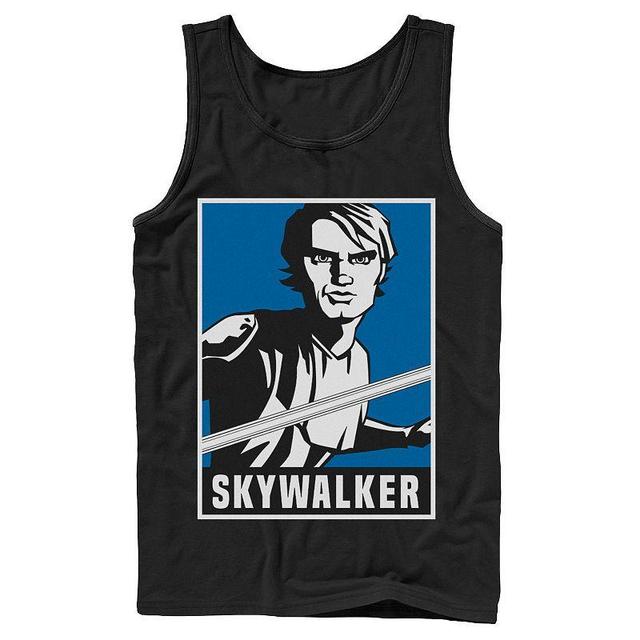 Mens Star Wars: Clone Wars Luke Skywalker Poster Tank Black Product Image