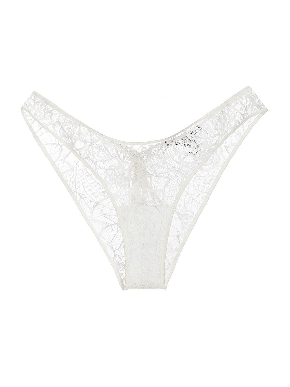 Kiki De Montparnasse Coquette Corset Lace Bikini Briefs  - IVORY - Size: Small Product Image