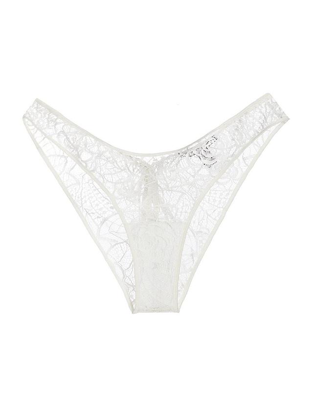 Kiki De Montparnasse Coquette Corset Lace Bikini Briefs  - IVORY - Size: Small Product Image