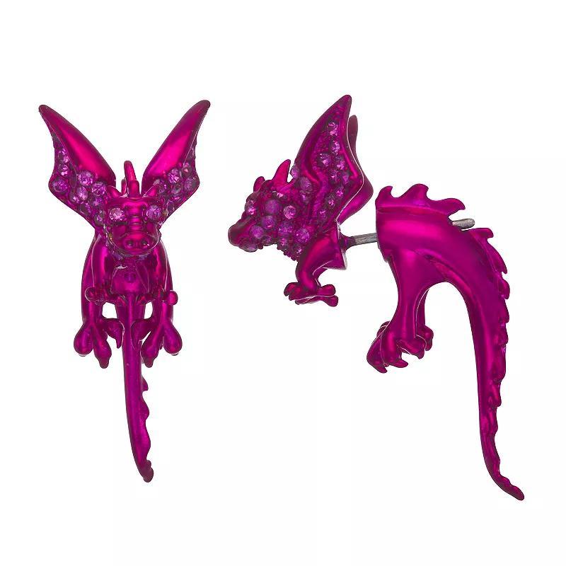 Simply Vera Vera Wang Dragon Front-Back Earrings, Womens, Pink Product Image