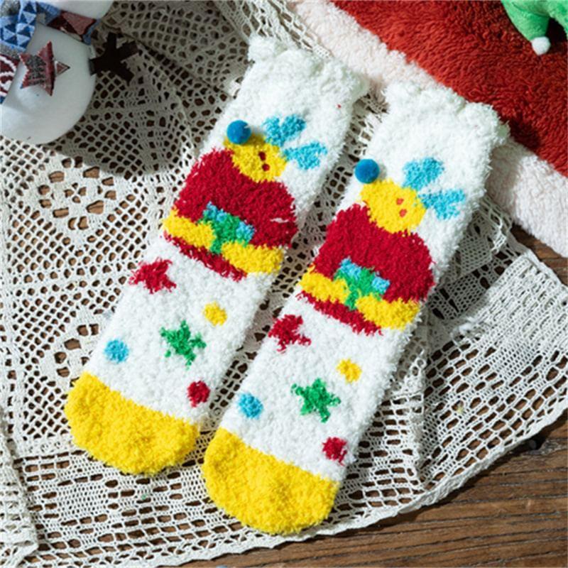 Christmas Cartoon Fleece Socks Product Image