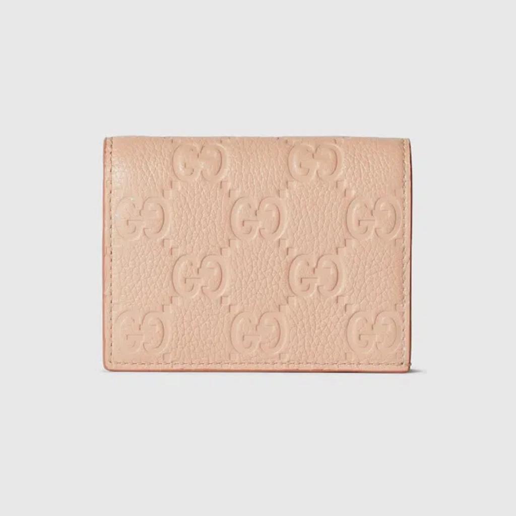 GUCCI Gg Emblem Mini Wallet In Brown Product Image