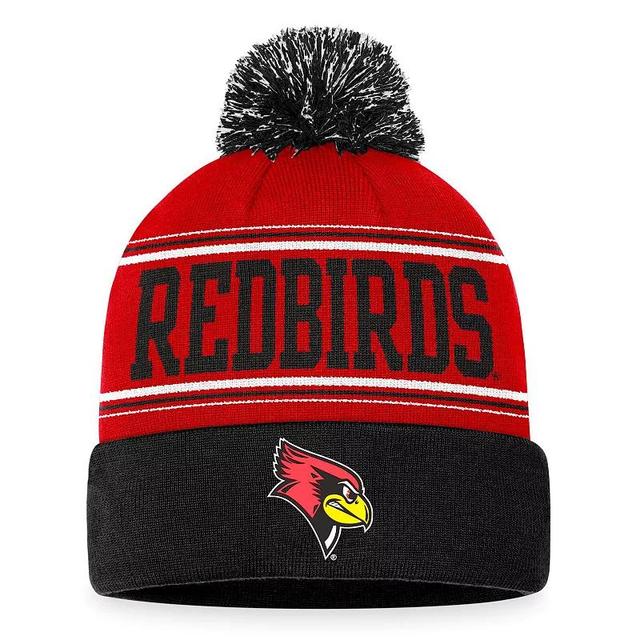 Mens Top of the World Red Illinois State Redbirds Draft Cuffed Knit Hat with Pom Product Image