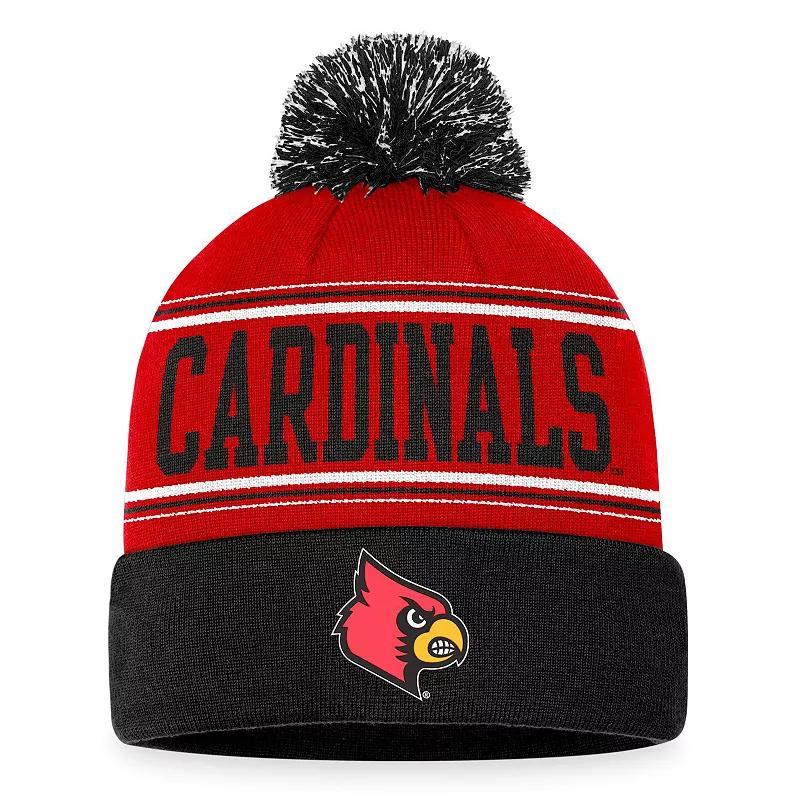 Mens Top of the World Louisville Cardinals Draft Cuffed Knit Hat with Pom Product Image