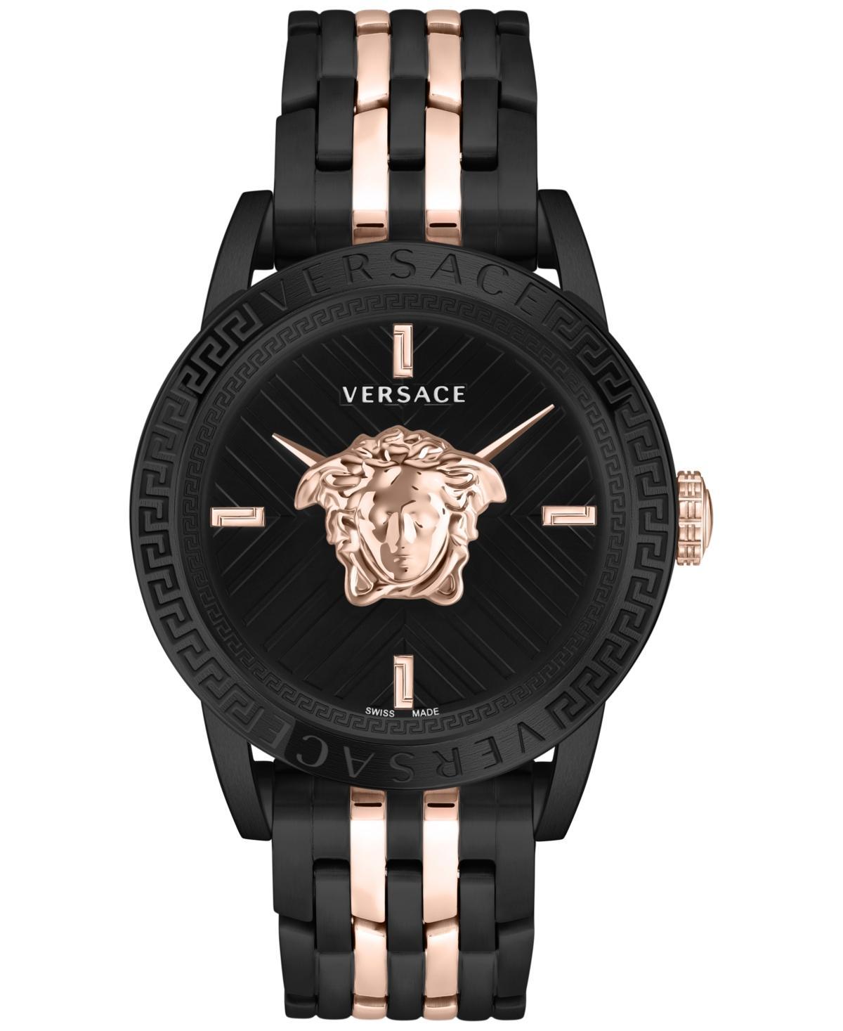 Versace Mens Swiss V-Code Two Tone Bracelet Watch 43mm Product Image