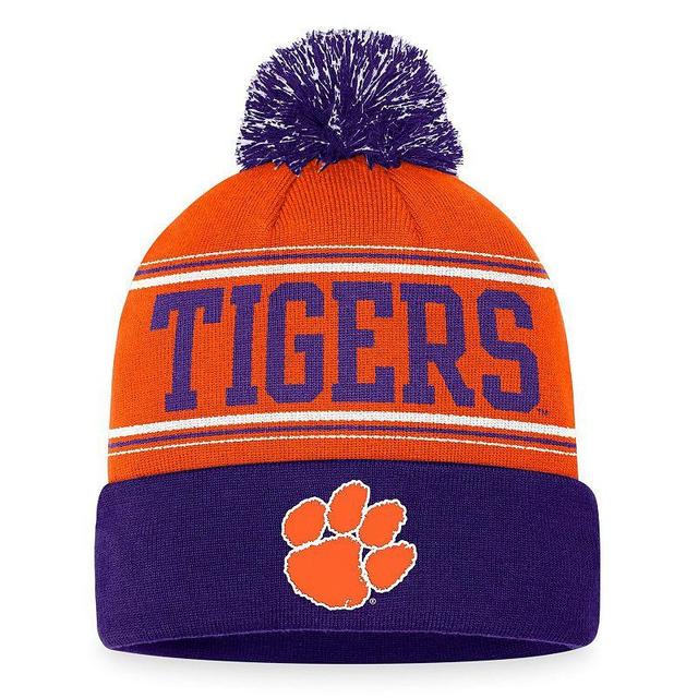 Mens Top of the World Clemson Tigers Draft Cuffed Knit Hat with Pom Product Image