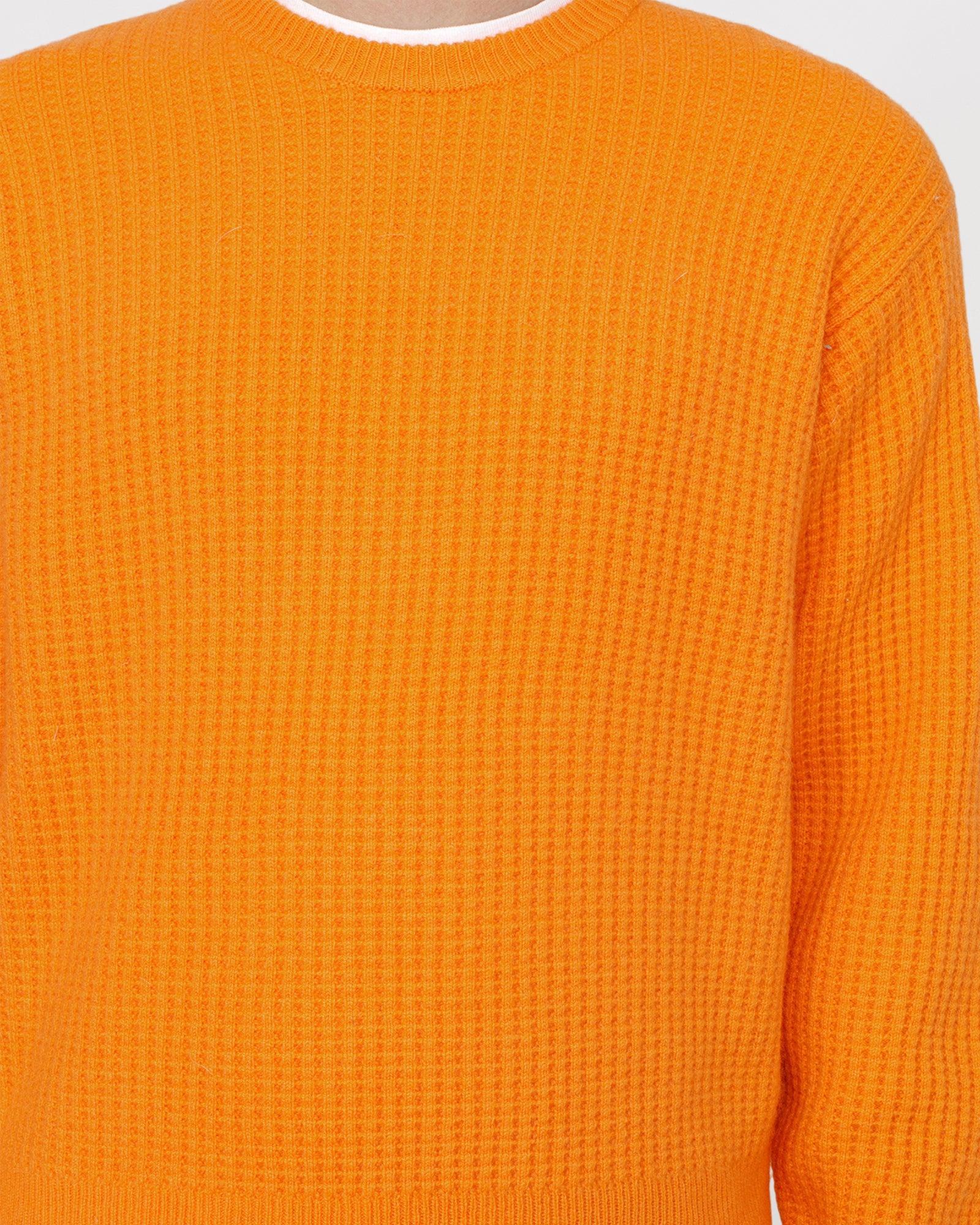 WAFFLE KNIT CASHMERE CREW Male Product Image