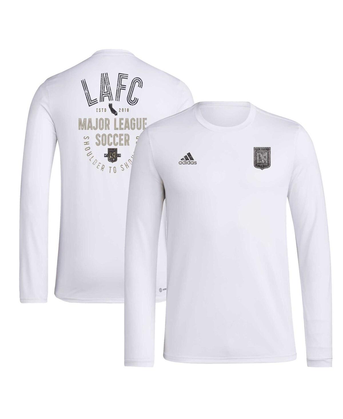 Mens adidas White Distressed Lafc Local Stoic Long Sleeve T-shirt Product Image