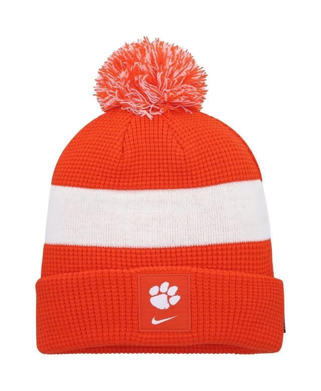 Mens Nike Orange Clemson Tigers Sideline Team Cuffed Knit Hat with Pom Product Image