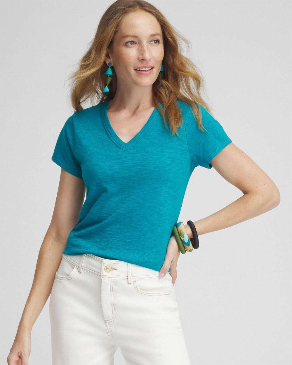 Women's Cap Sleeve V-Neck Tee Product Image