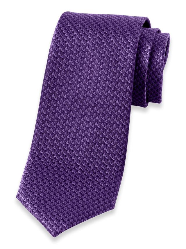 Houndstooth Woven Silk Tie - Purple Product Image