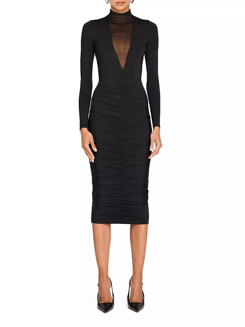 Priyanka Mesh V-Cut Midi Dress Product Image