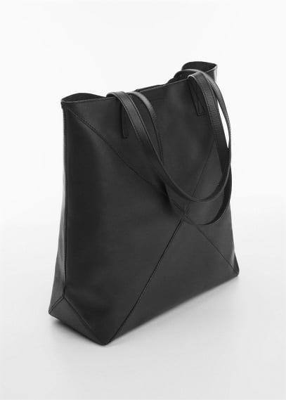 MANGO - Leather shopper bag - One size - Women Product Image