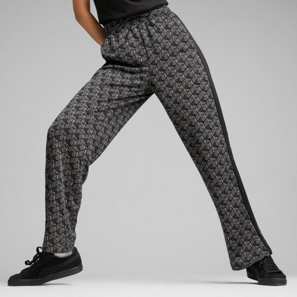 PUMA T7 Women's Straight Track Pants in Black/Aop Product Image