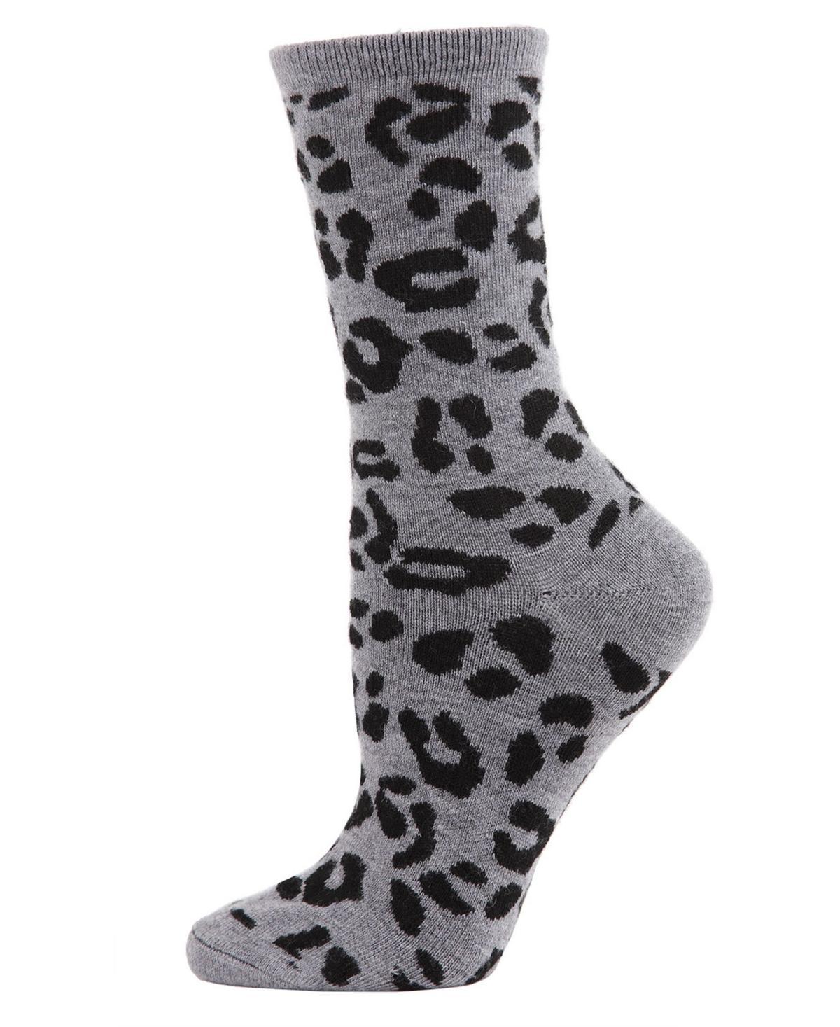 Leopard Animal Print Cashmere Womens Crew Socks Product Image