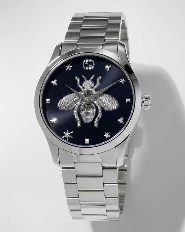 Mens G-Timeless Collection Bee Stainless Steel Chronograph Watch Product Image