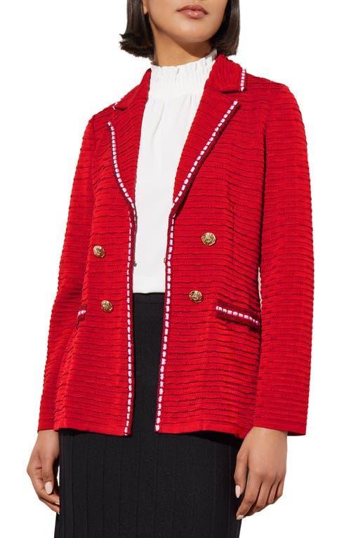 Ming Wang Contrast Trim Textured Knit Blazer Product Image