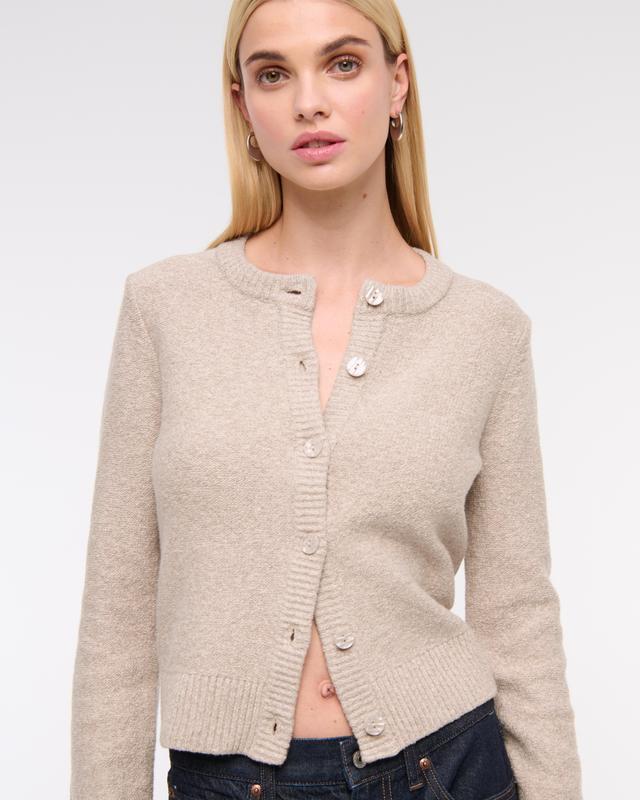 Textural Crew Cardigan Product Image