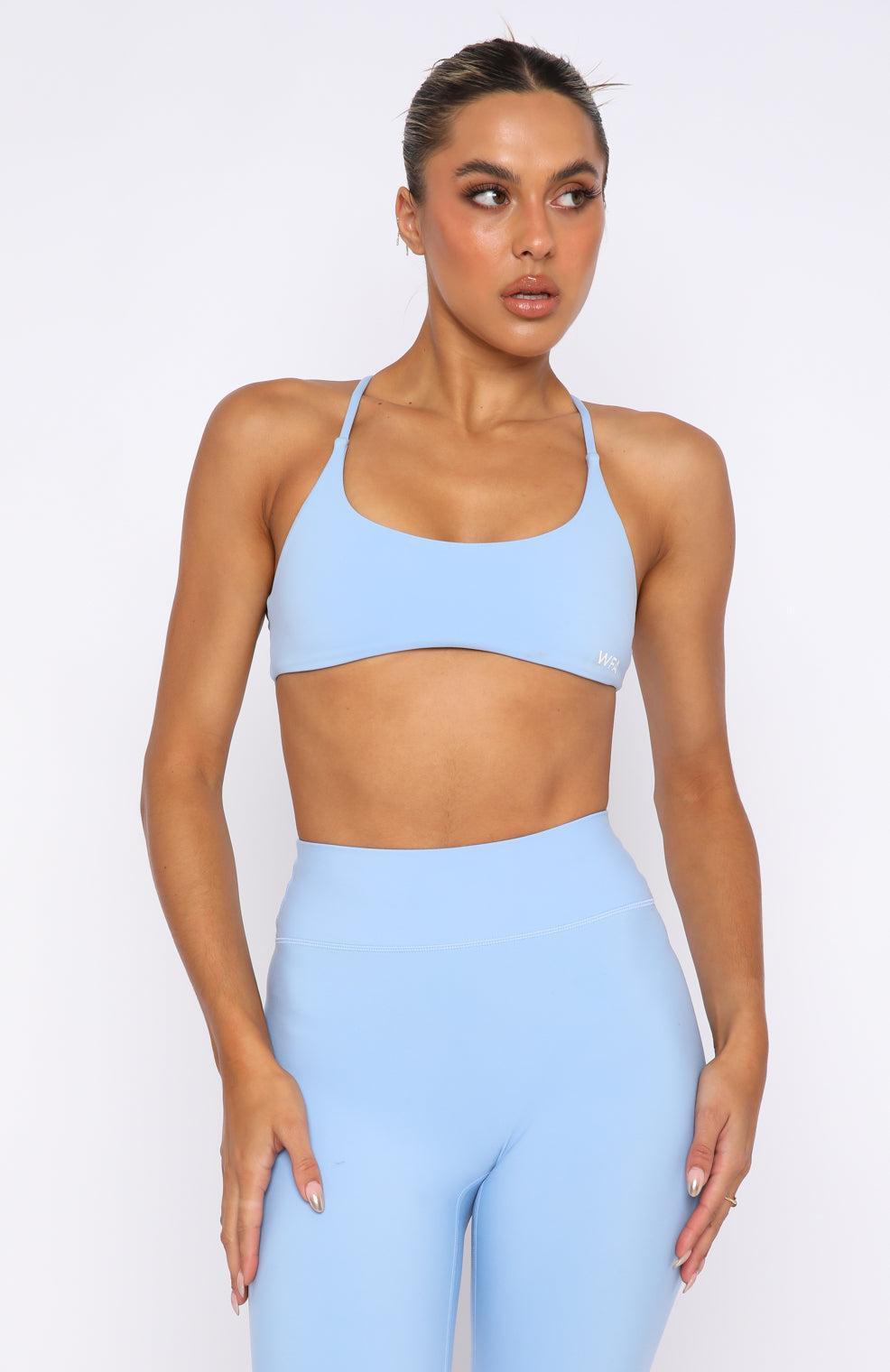 She's Healthy Sports Crop Sky Blue Product Image