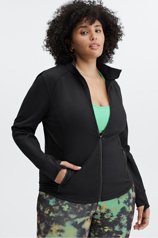 Fabletics PowerHold Performance Jacket Womens black Size XXL Product Image