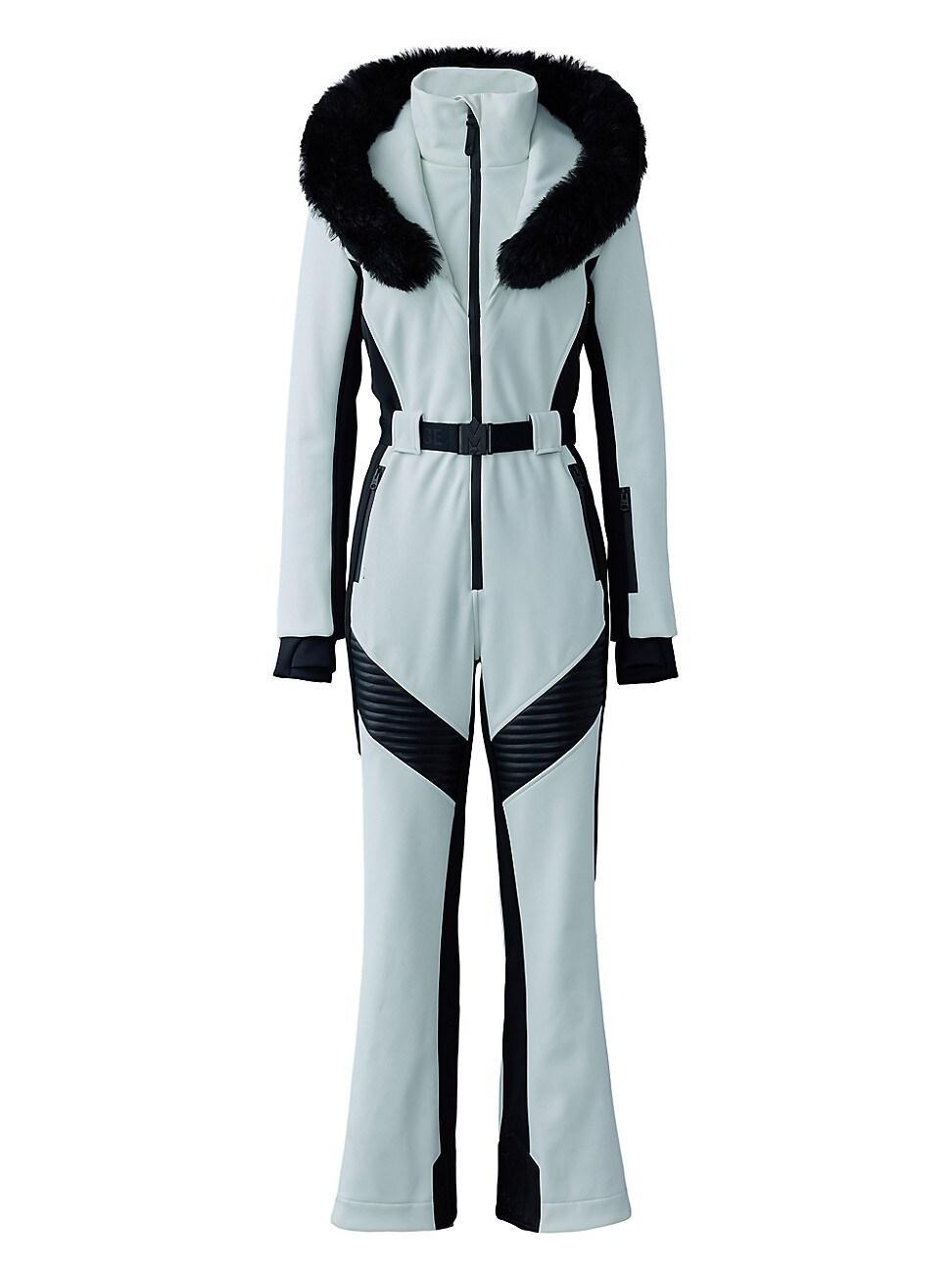 Womens Elle Belted Shearling-Trimmed Shell Ski Suit Product Image