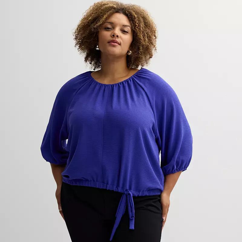 Plus Size Nine West Cinched Waist Top, Womens Product Image