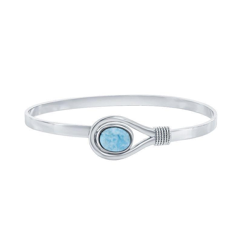 Nautica Rocks Sterling Silver Larimar Bangle Bracelet, Women's, Blue - Size: One Size Product Image