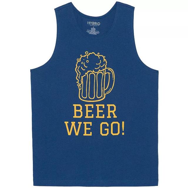 Mens Beer We Go Graphic Tank Top Blue Product Image