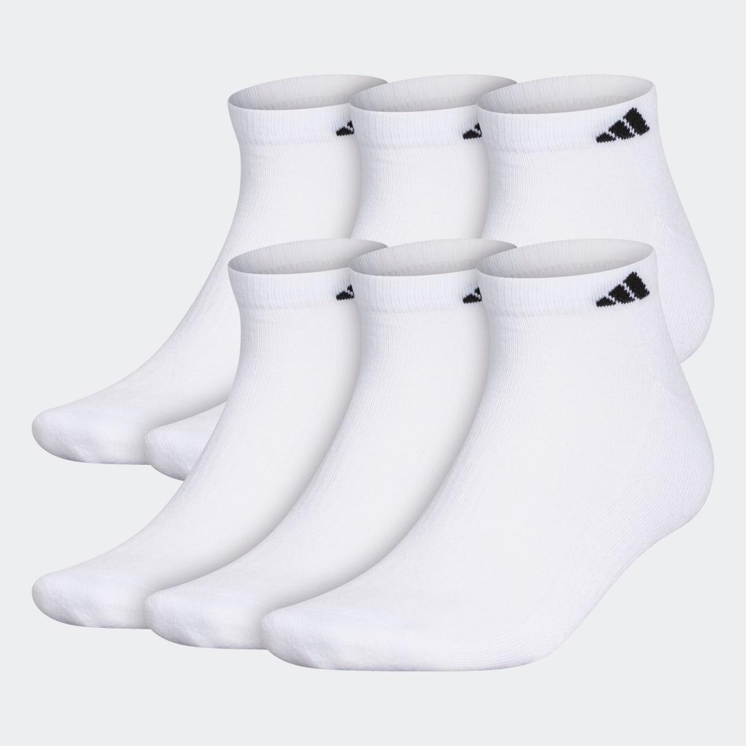 adidas Athletic Cushioned Low-Cut Socks 6 Pairs XL White XL Product Image