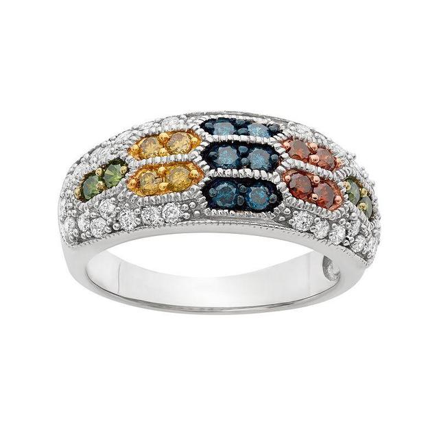 Jewelexcess 1 Carat T.W. Diamond Sterling Silver Ring, Womens Multicolor Product Image