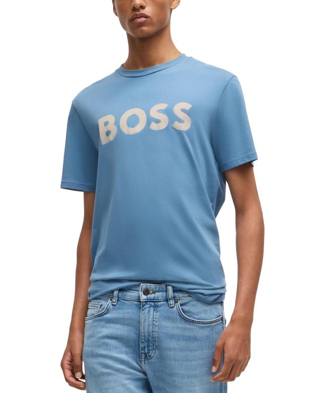 Boss by Hugo Boss Mens Rubber-Print Logo T-Shirt Product Image