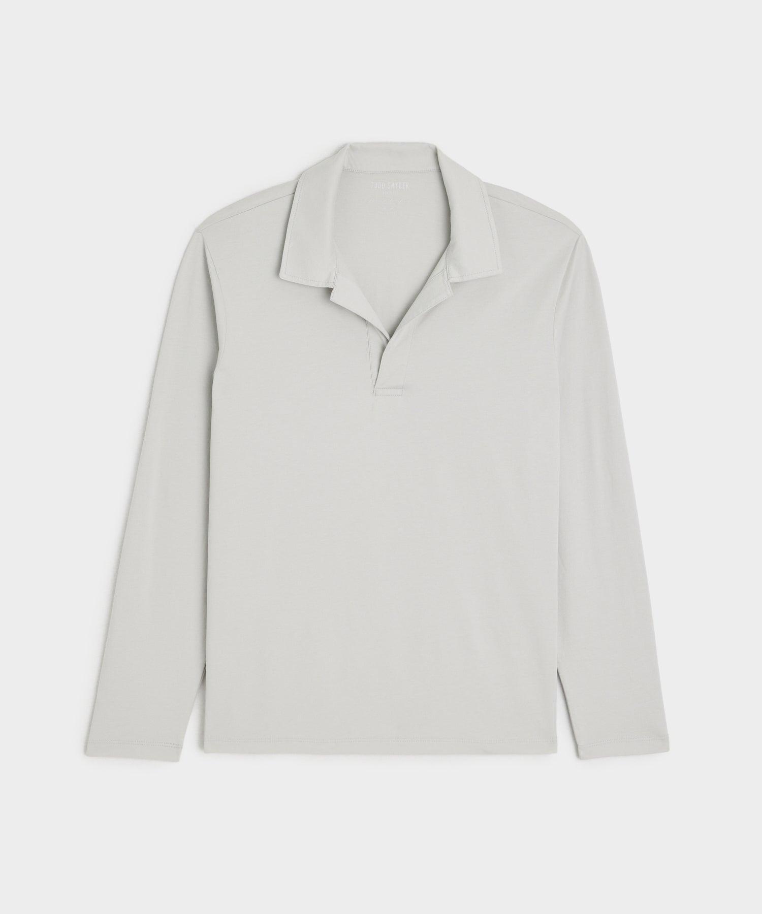 Luxe Jersey Montauk Polo in Grey Mist Product Image