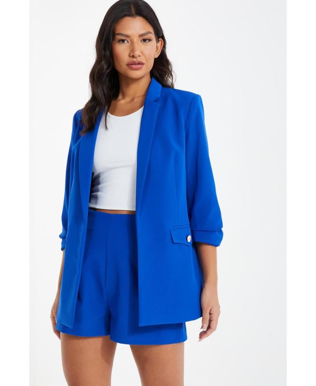 Quiz Womens Ruched Sleeve Tailored Blazer Product Image