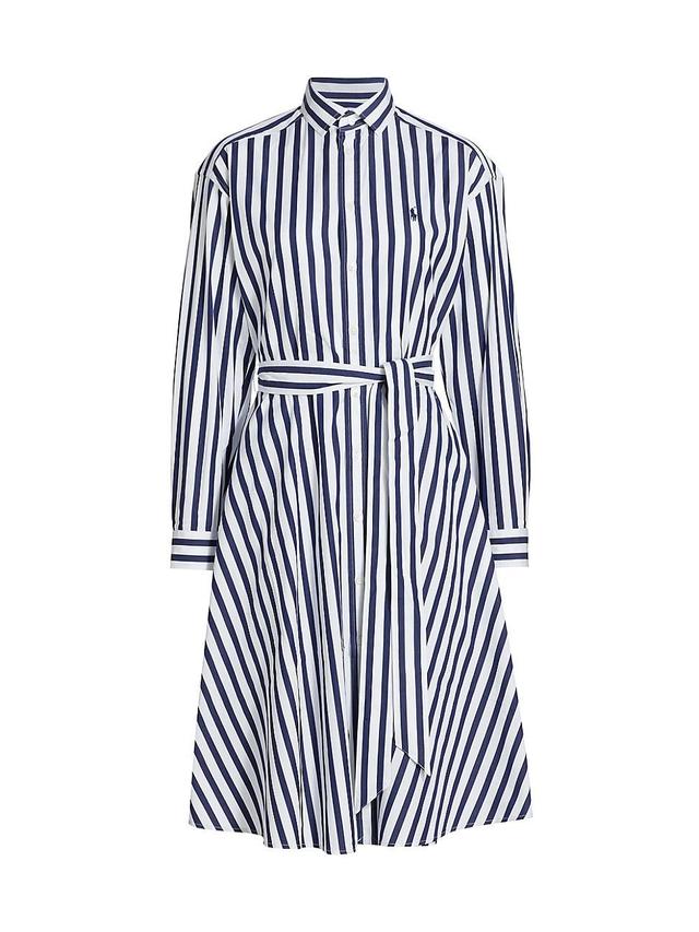 Womens Ela Belted Stripe Cotton Shirtdress Product Image