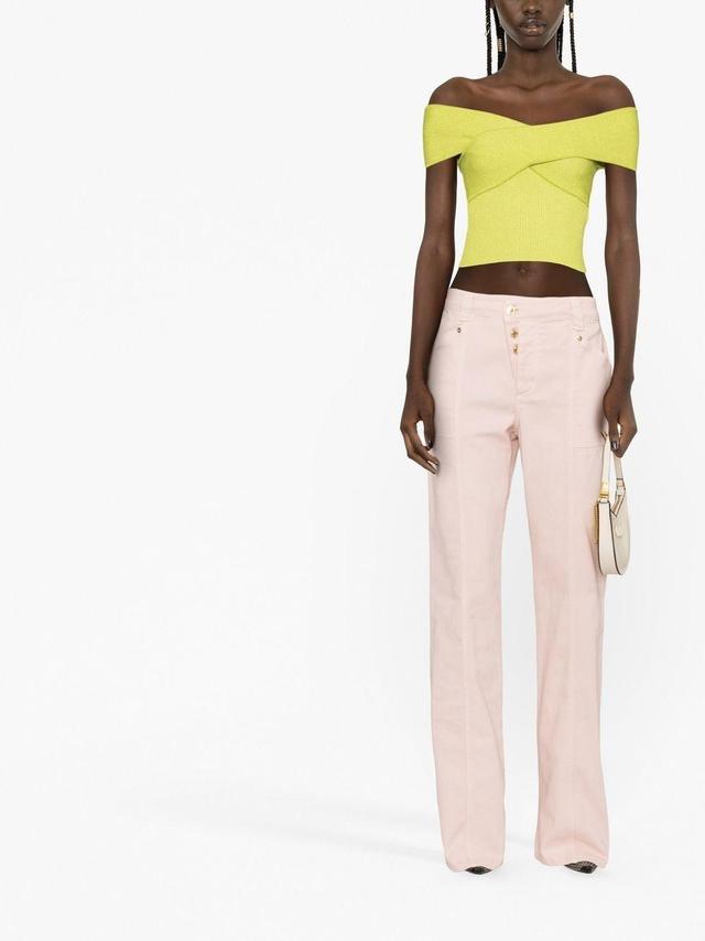 TOM FORD Straight-leg Cotton Trousers In Pink Product Image