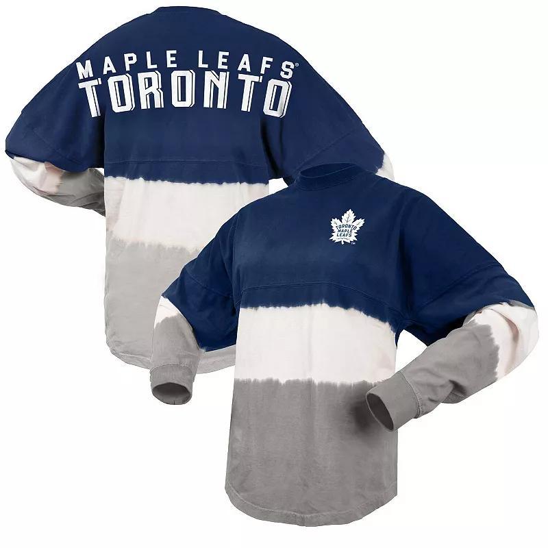 Womens Fanatics Branded Blue/Gray Toronto Maple Leafs Ombre Long Sleeve T-Shirt Product Image