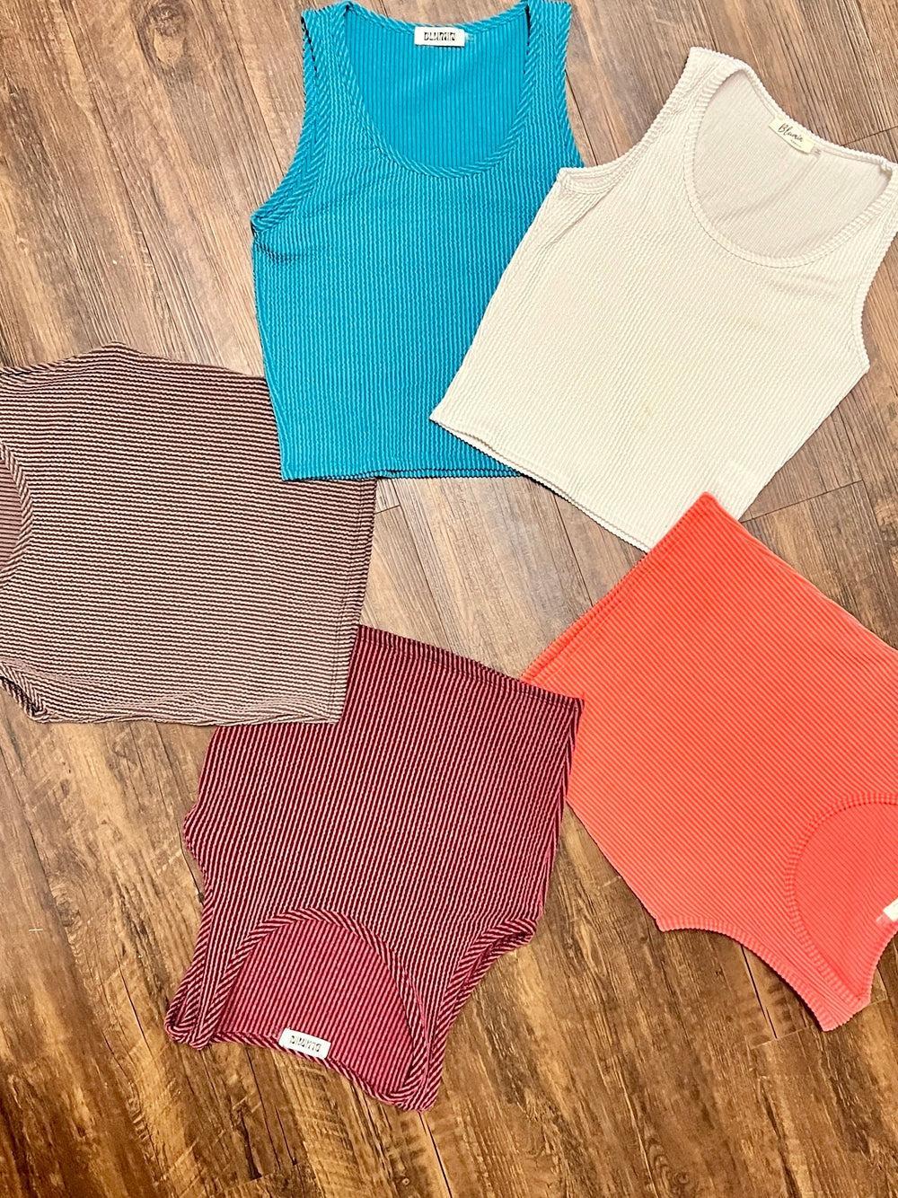 Kick Back Cropped Tank- 5 Colors Product Image