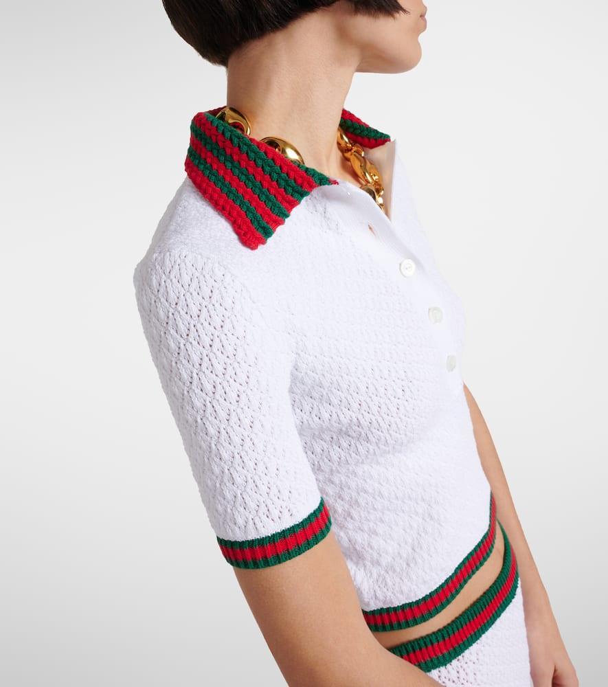 Braided-trim Polo Shirt In White Product Image