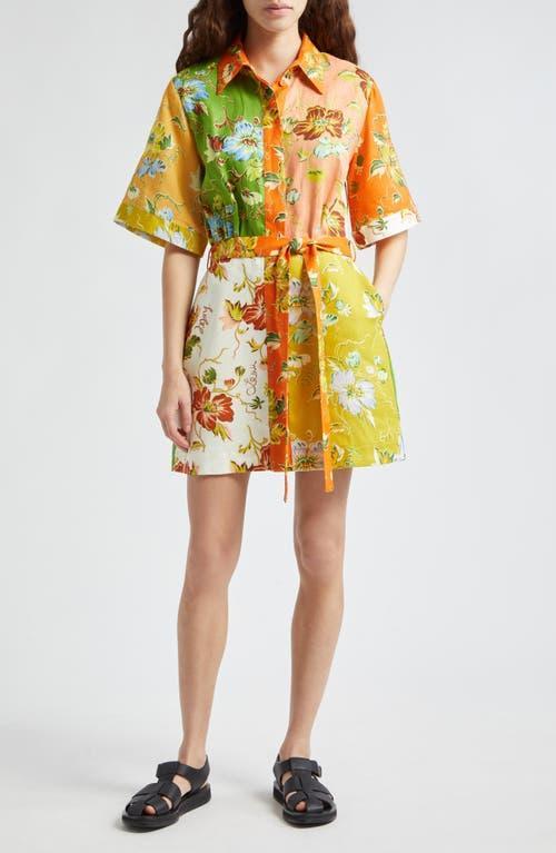 Womens Hotel Lamu Floral Spliced Linen Minidress Product Image