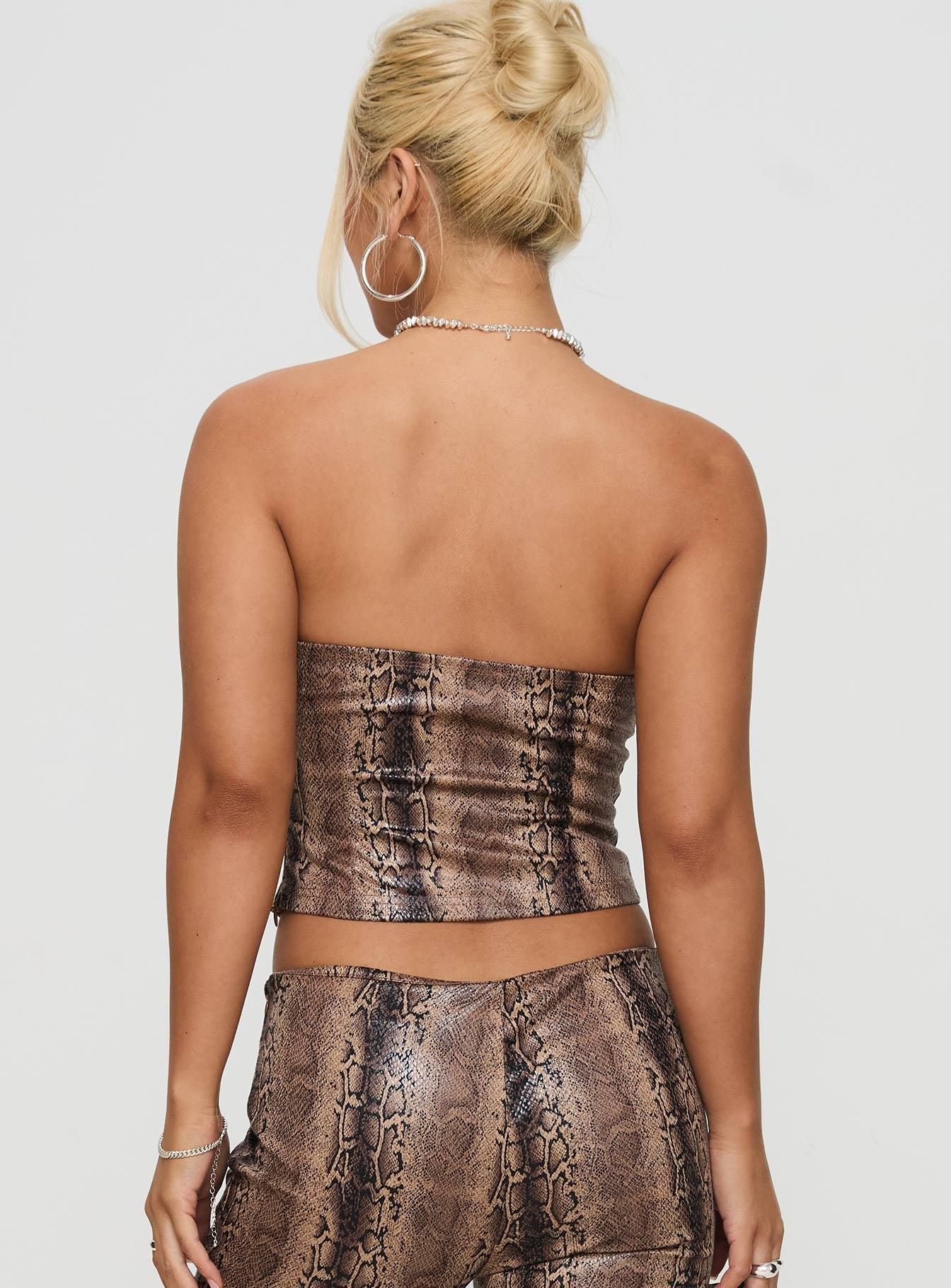 Kinniya Strapless Top Brown Multi Product Image