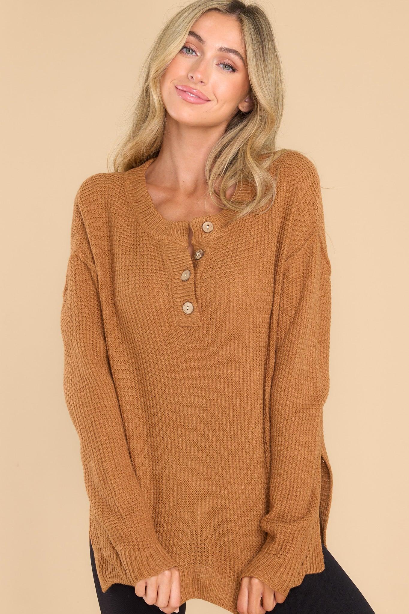 All The Humor Camel Sweater Gold Product Image