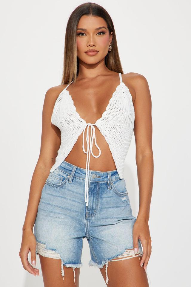 Turks And Caicos Crochet Top - Ivory Product Image