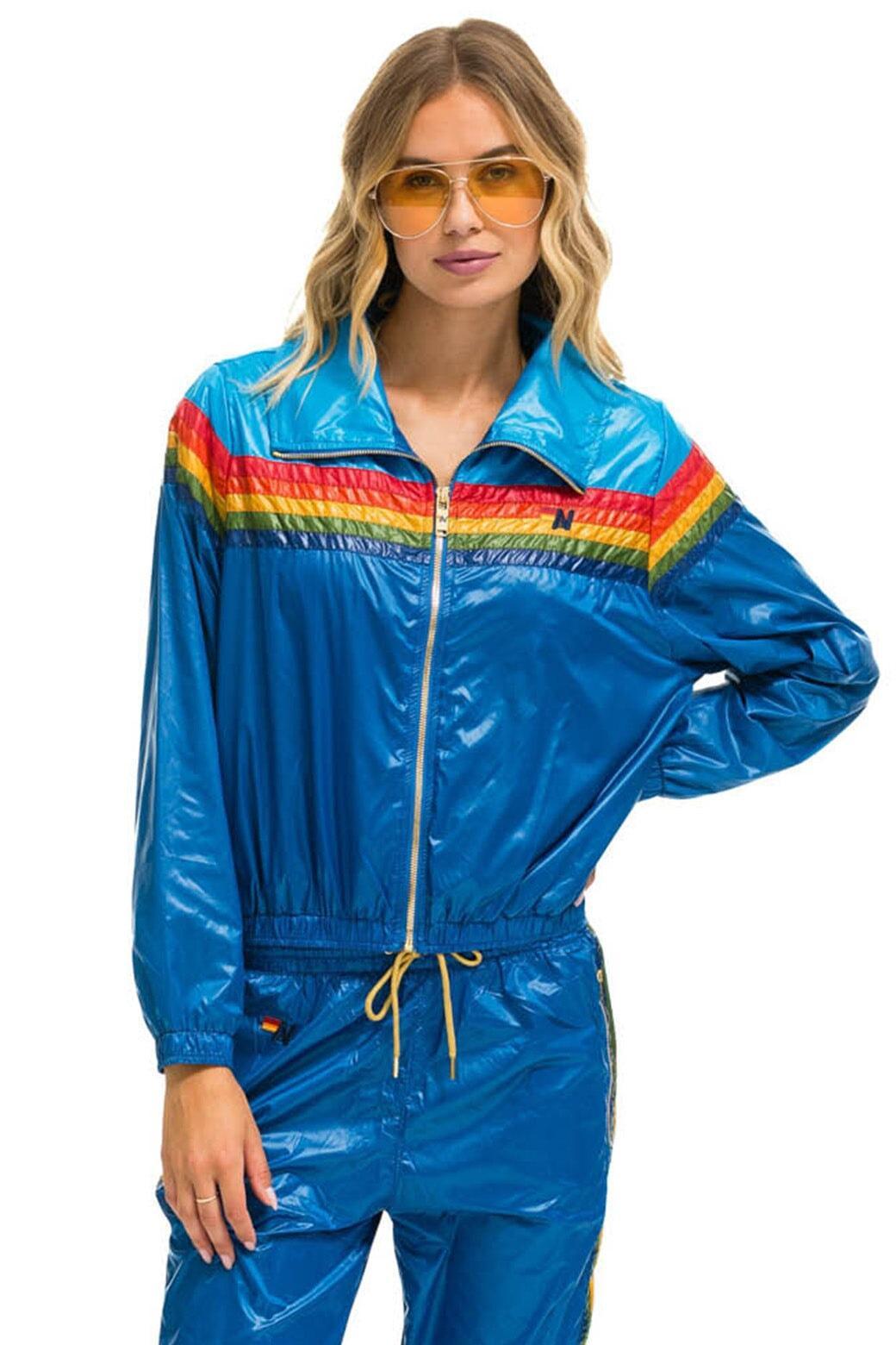 5 STRIPE WINDBREAKER - DRESDEN // SNORKEL BLUE GLOSSY Female Product Image