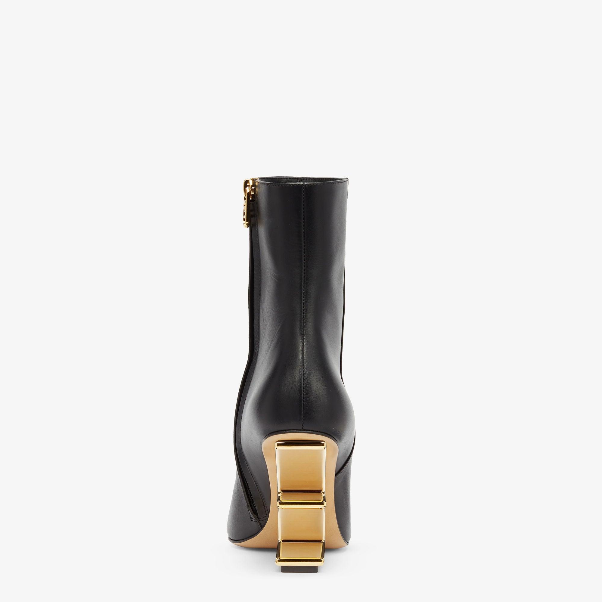 Fendi FirstBlack leather high-heeled ankle boots Product Image