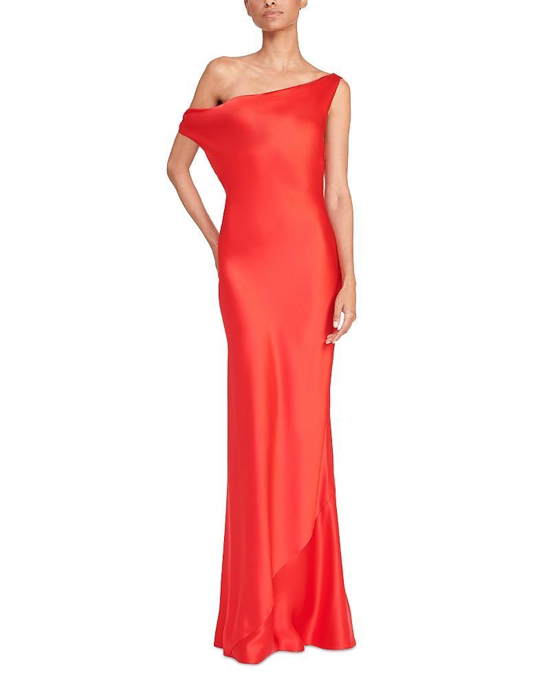 Womens Ashanti Satin One-Shoulder Gown Product Image